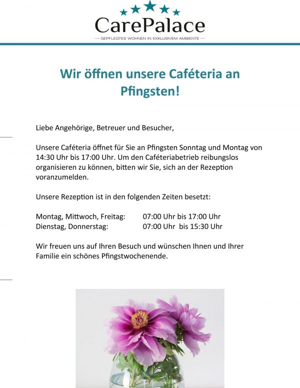 Caféteria Pfingsten
